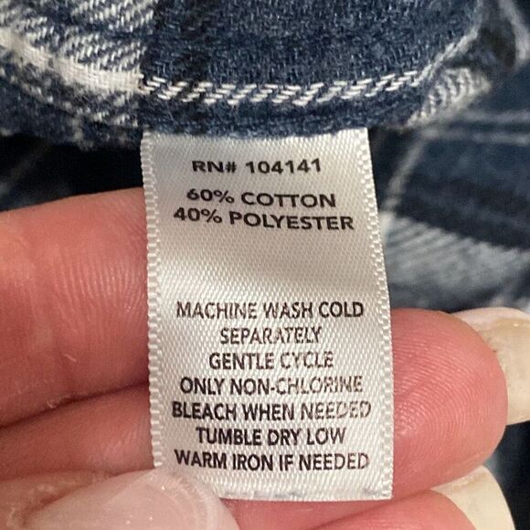 Field & Stream Blue Plaid Flannel Long Sleeve Button Down Shirt Men Size XL - Picture 9 of 9